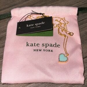 Kate Spade Bluish Green Heart Pendant Necklace - NWT comes with dust bag